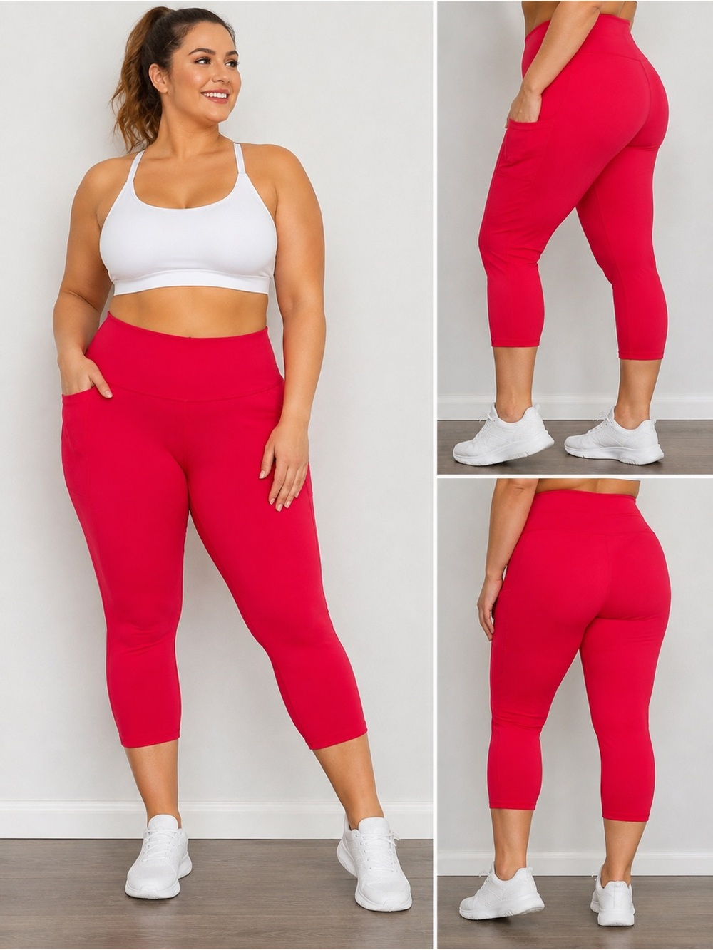 POP Fit Women’s XL Res High Rise Capri Leggings Pockets Activewear Yoga Pants
